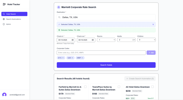 Corporate Hotel Price Tracking Software